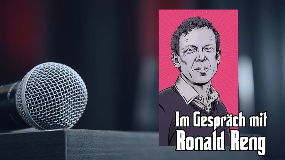 Talkshow des Todes mit Ronald Reng, Mikro und Illustration Ronald Reng