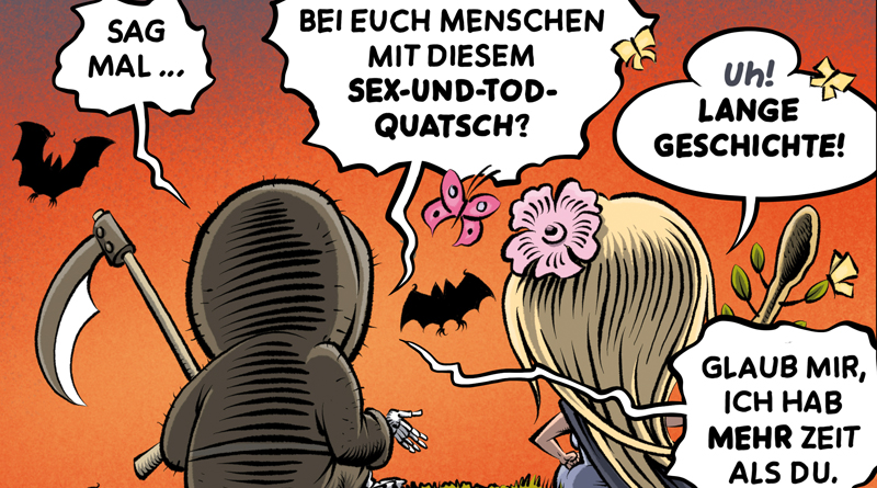 Herr Tod und Frau Leben Comic von Schwarwel zum Thema Sex und Tod