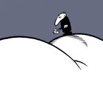 Comic-Männlein steht auf einem angedeuteten Hintern, der nach oben gestreckt ist, Illustration: Schwarwel