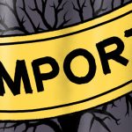 Urne mit Aufschrift IMPORT, Illustration von Schwarwel