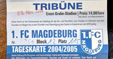 Eintrittskarte Fußballstadion 1. FC Magdeburg Tageskarte 2004/2005, Foto: privat